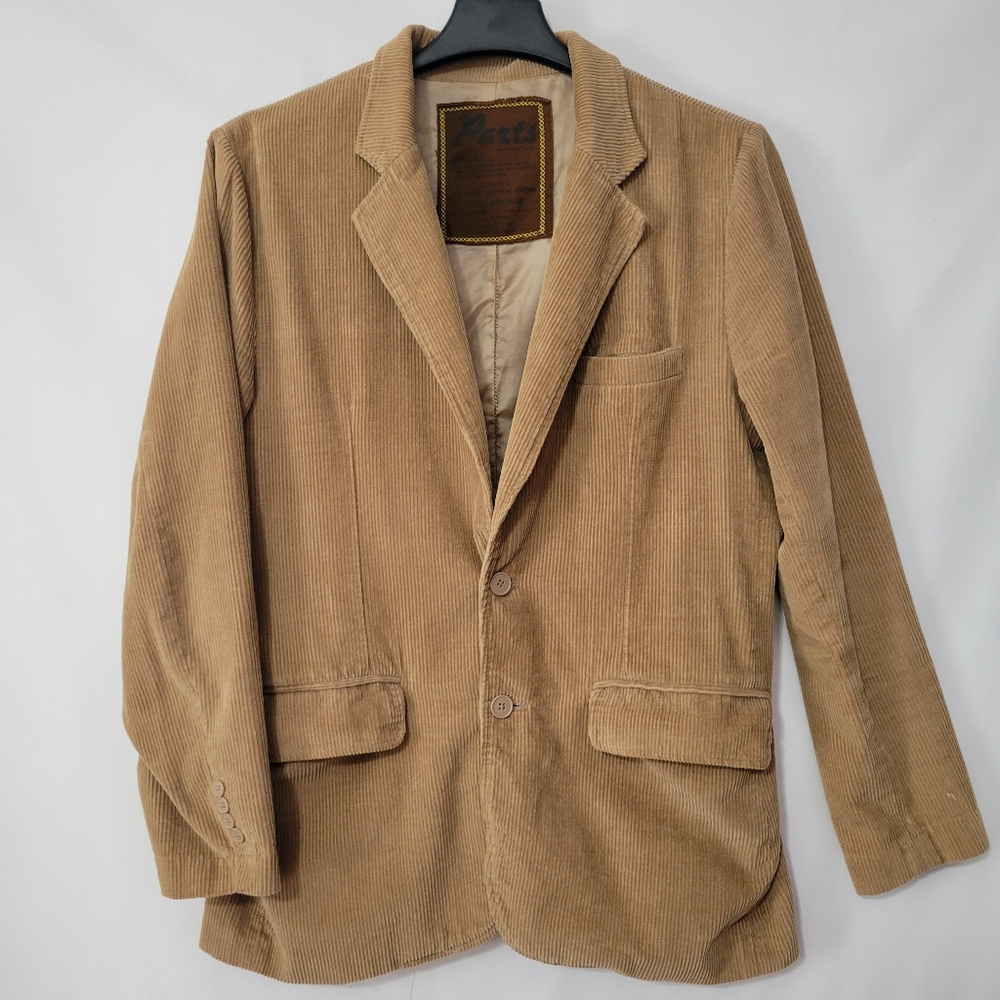 Vintage Corduroy Jacket Blazer Mens M Tan/Camel Lined 100% Cotton Medium Unisex